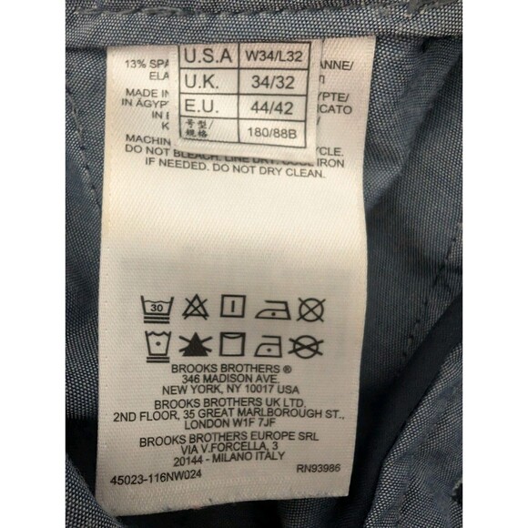 Brooks Brothers Mens 34x32 Navy Performance Tech Chino Golf Pants Poly Spandex - Picture 11 of 14